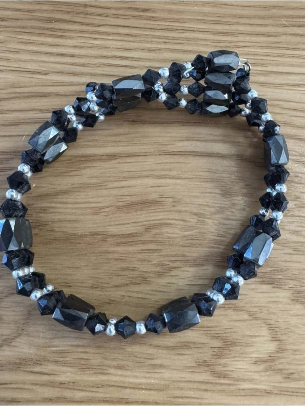 Multi-Strand Black Faceted Bead Bracelet and/or Necklace - Versatile - Picture 3 of 6